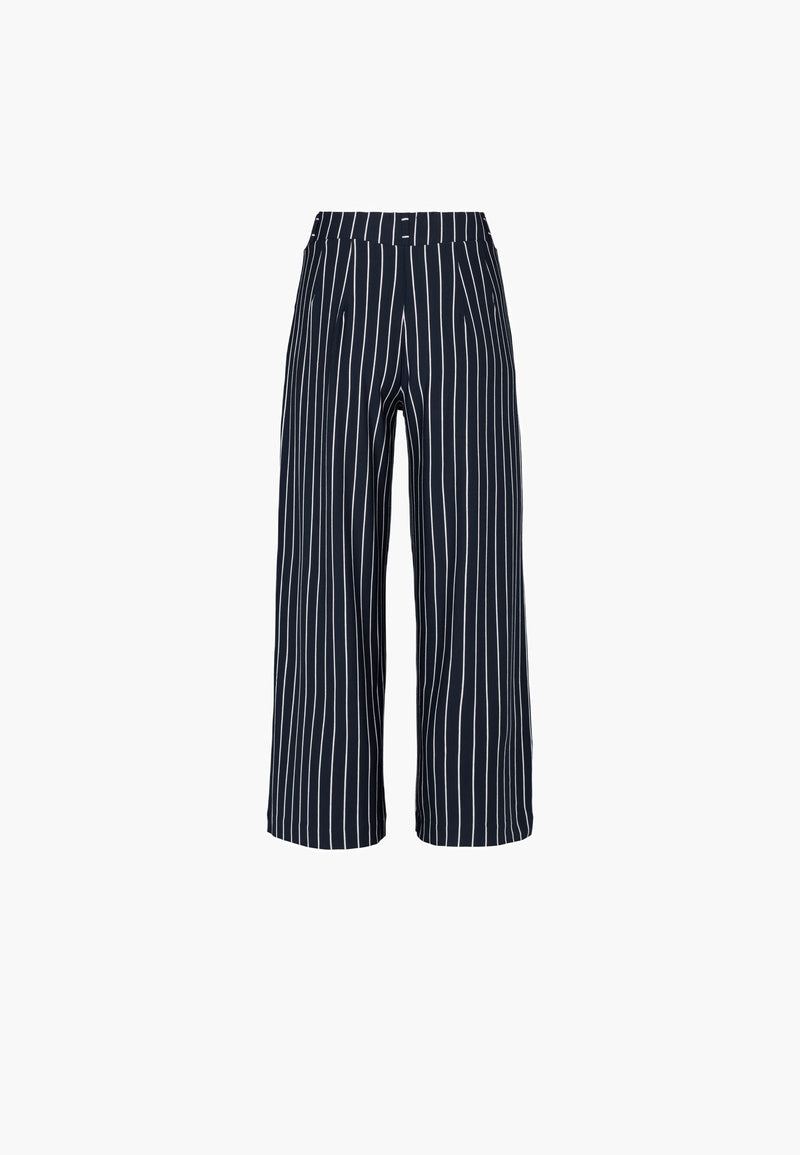 Donna Loose Cropped - Navy Stripe