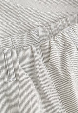 Donna Loose Cropped - White pinstripe