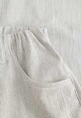Donna Loose Cropped - White pinstripe