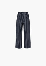 Donna Loose Jersey - Cropped - Navy Stripe