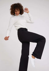 Donna Loose Jersey - Medium Length - Black brushed