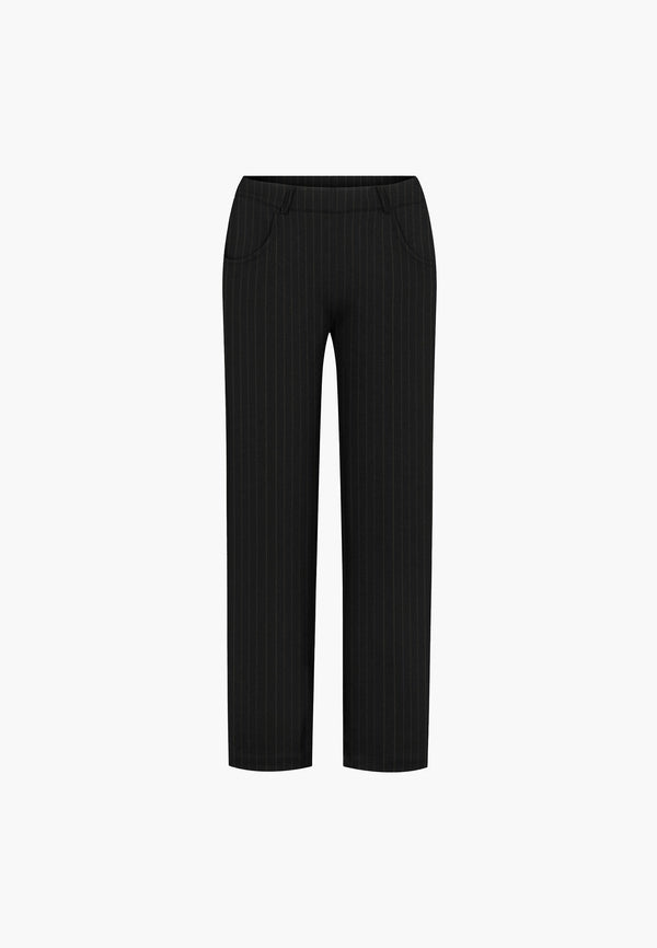 Donna Loose Jersey - Medium Length - Navy Stripe Brushed