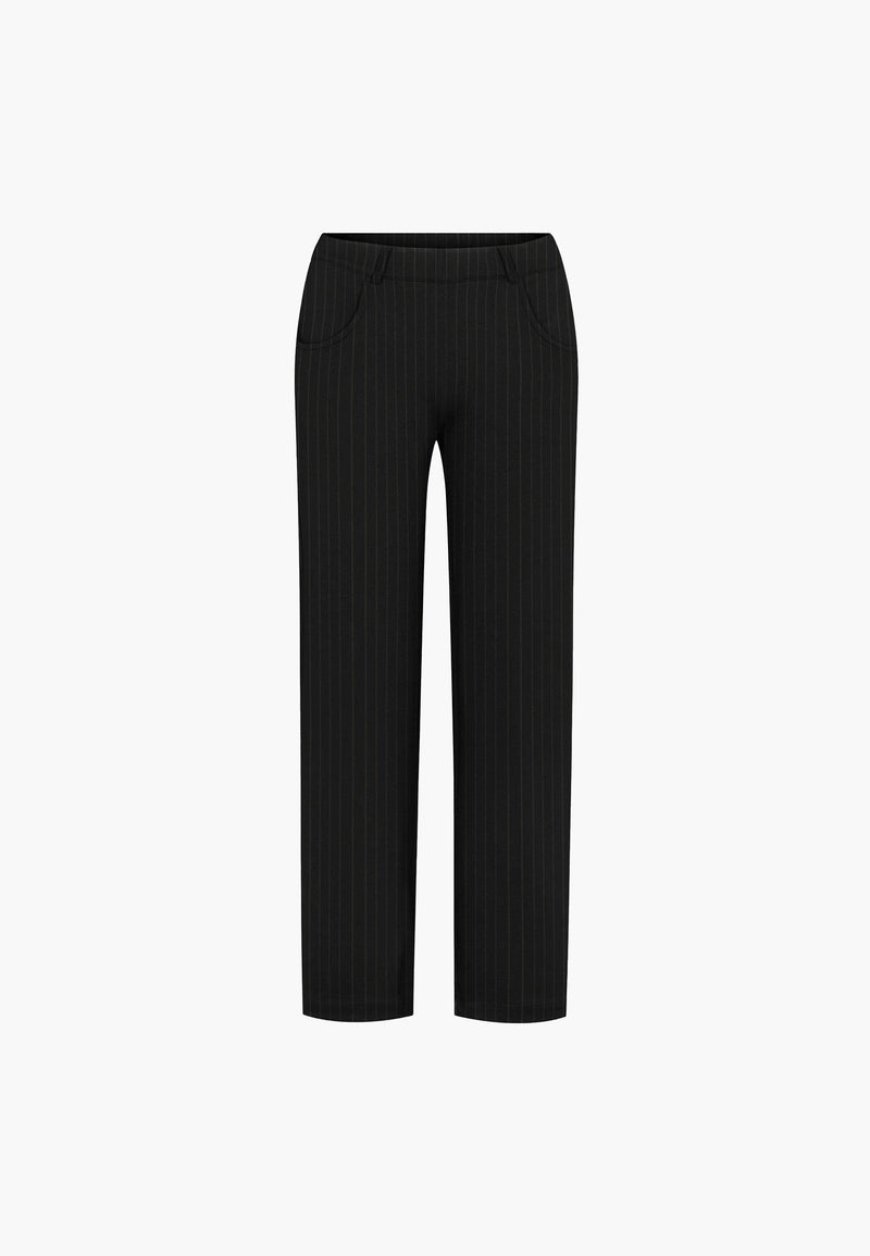 Donna Loose Jersey - Medium Length - Navy Stripe Brushed