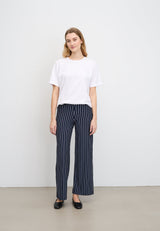 Donna Loose Jersey - Short Length - Navy Stripe