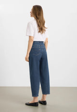 Freya Tapered Loose Cropped - Blue Denim