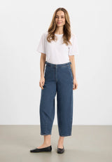 Freya Tapered Loose Cropped - Blue Denim