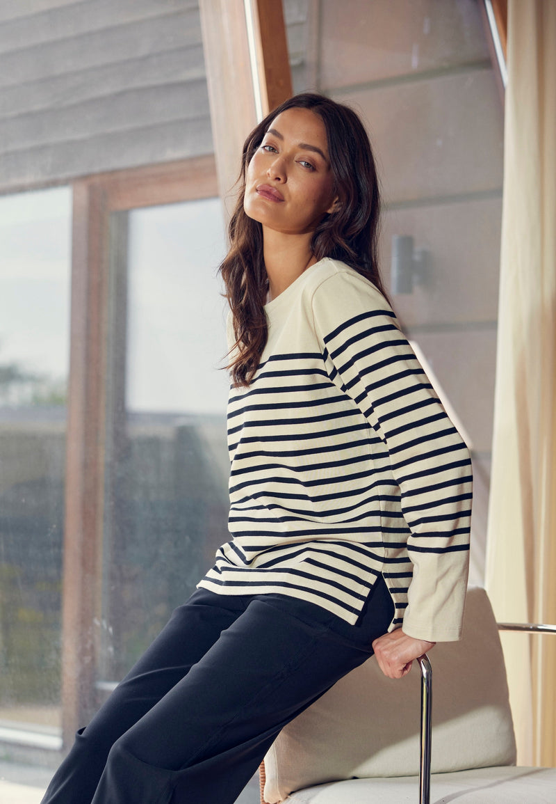 Gabrielle Breton Shirt LS - Black Birch Stripe