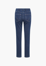 Hannah Regular - Ekstra Short Length - Dark Blue Denim