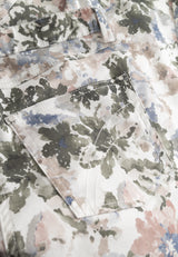Hannah Regular - Extra Short Length - Khaki watercolour print