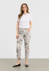 Hannah Regular - Extra Short Length - Khaki watercolour print