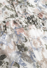 Hannah Regular - Extra Short Length - Khaki watercolour print