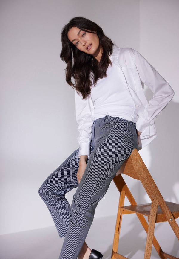 Hannah Regular - Extra Short Length - Blue Stripe