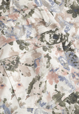 Hannah Regular - Extra Short Length - Khaki watercolour print