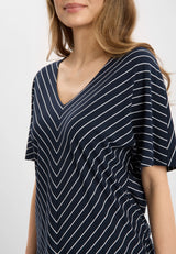 Ingrid Blouse SS - Navy Stripe