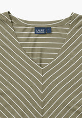 Ingrid Blouse SS - Khaki stripe