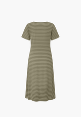 Ingrid Dress SS - Khaki stripe