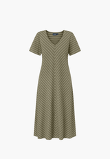 Ingrid Dress SS - Khaki stripe