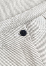 Judy Straight - Medium Length - White pinstripe