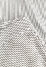 Judy Straight - Medium Length - White pinstripe