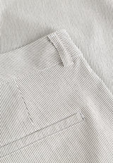 Judy Straight - Medium Length - White pinstripe