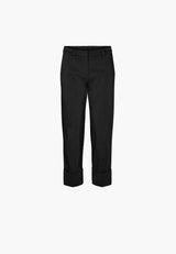 Judy Turn-Up Straight Crop - Black