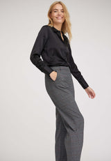 June Loose - Medium Length - Anthracite Tartan Check