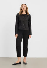 Melody Classic Jacket LS - Black Bloom Print