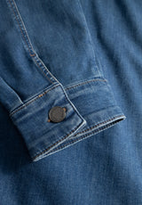 Mille Oversize Shirt Jacket - Long Sleeve - Washed Blue Denim