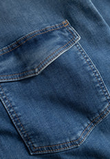 Mille Oversize Shirt Jacket - Long Sleeve - Washed Blue Denim