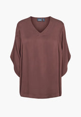 Nelly Blouse - 3/4 Sleeves - Dark Plum