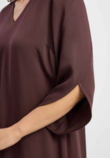 Nelly Dress - 3/4 Sleeves - Dark Plum