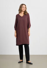 Nelly Dress - 3/4 Sleeves - Dark Plum