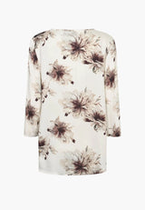 Ritz Tunic - 3/4 Sleeves - Bloom Plum Print