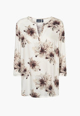 Ritz Tunic - 3/4 Sleeves - Bloom Plum Print