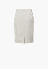 Simone Skirt - 62 cm. - White pinstripe