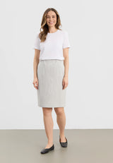 Simone Skirt - 62 cm. - White pinstripe