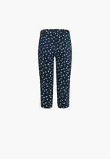 Taylor Regular Capri - Medium Length - Navy white dot