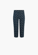 Taylor Regular Capri - Medium Length - Navy white dot