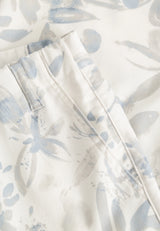 Taylor Regular Capri ML - Blue flower print