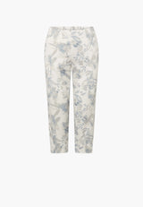 Taylor Regular Capri ML - Blue flower print