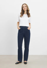 Violet Relaxed - Medium Length - Dark Blue Denim