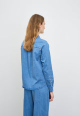 Vitta Denim Shirt - Long Sleeve - Washed Blue Denim