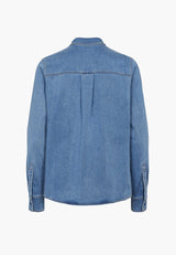 Vitta Denim Shirt - Long Sleeve - Washed Blue Denim