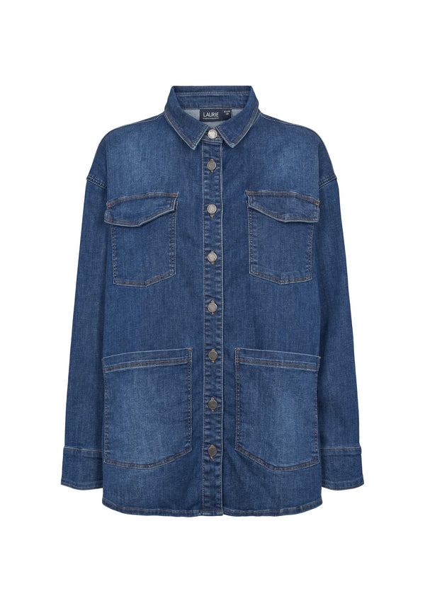 Mille Shirt Jacket LS - Washed Blue Denim