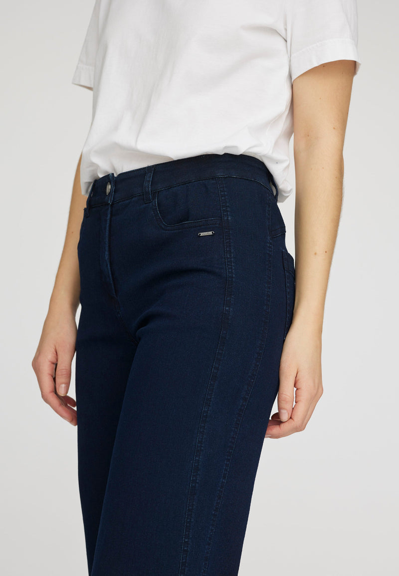 Serene 5-pocket Loose - Medium Length - Dark Blue Denim
