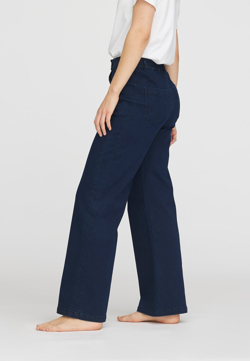 Serene 5-pocket Loose - Medium Length - Dark Blue Denim