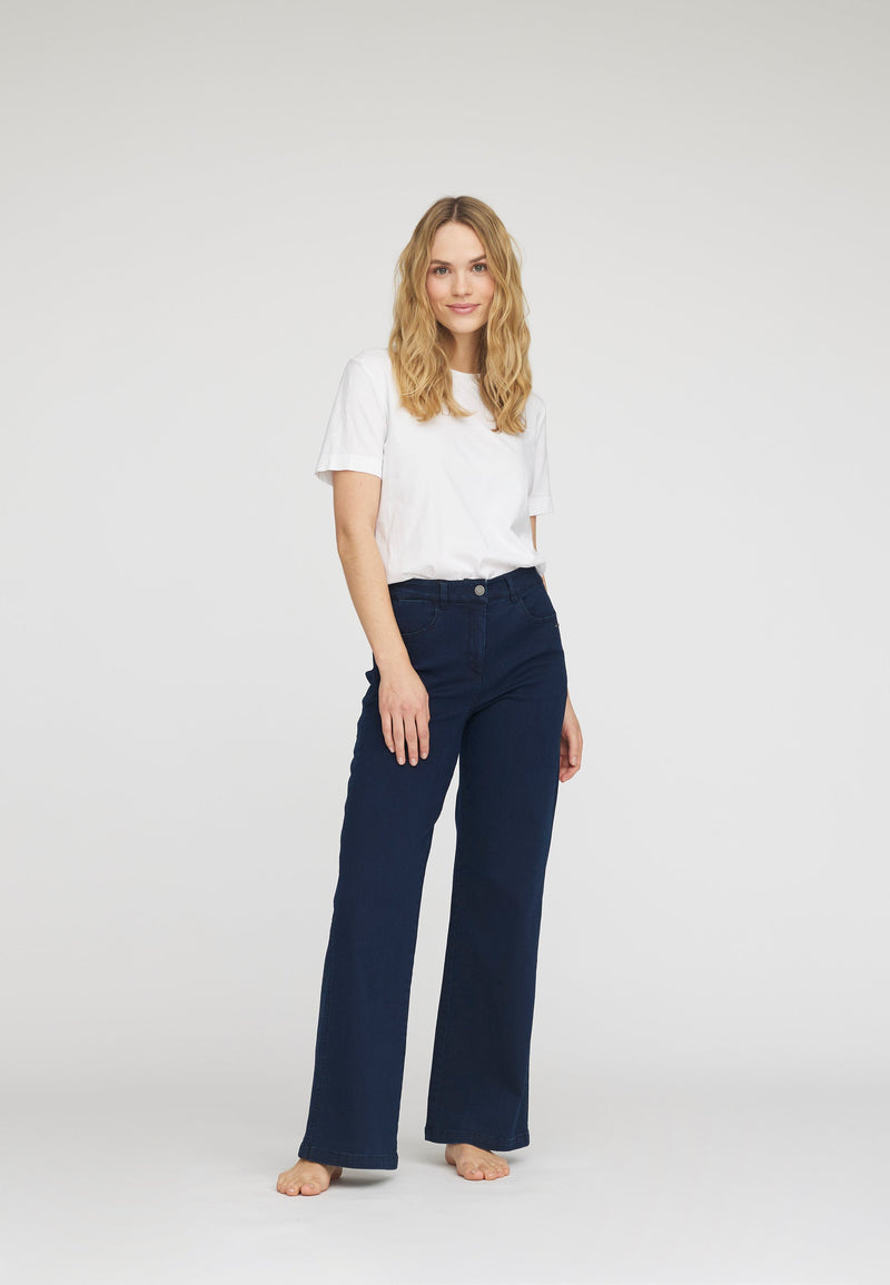 Serene 5-pocket Loose - Medium Length - Dark Blue Denim