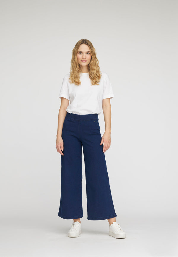 Serene Loose - Extra Short Length - Dark Blue Denim